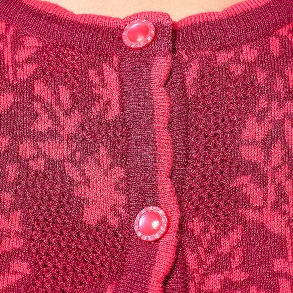 Isaac Mizrahi Live! 3/4 Sleeve Floral Jacquard in Raspberry NEW Size XL - Picture 3 of 4